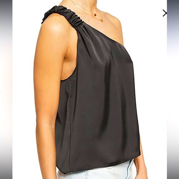 Know One Cares Rust Asymmetric Neckline One Shoulder Top  Sz Lg  NWT - Picture 10 of 10